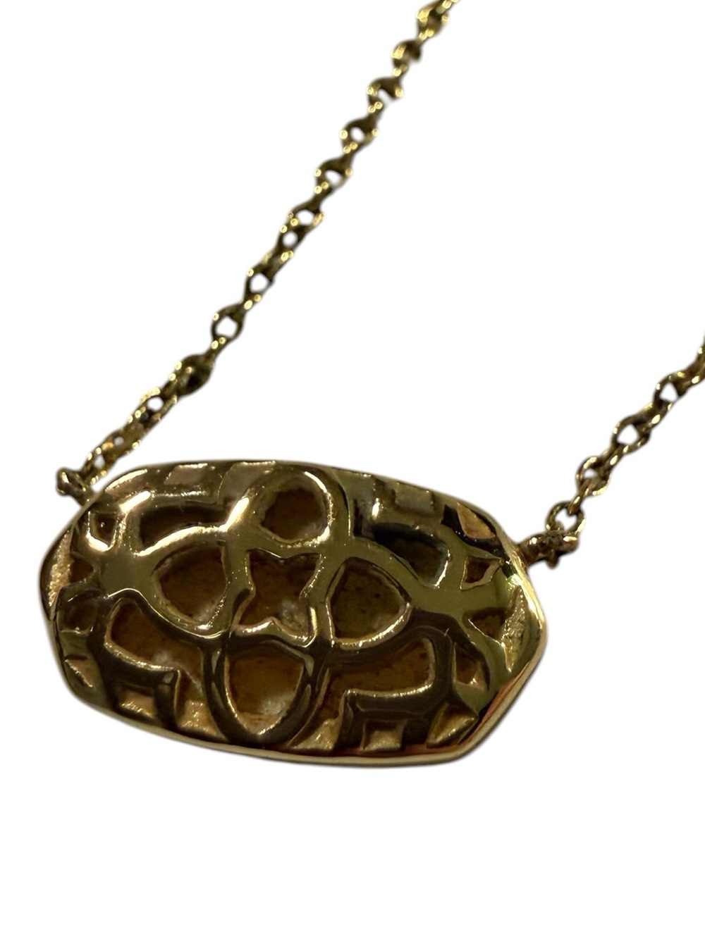 Kendra Scott Gold Necklace with White Faceted Stone - Picture 5 of 8